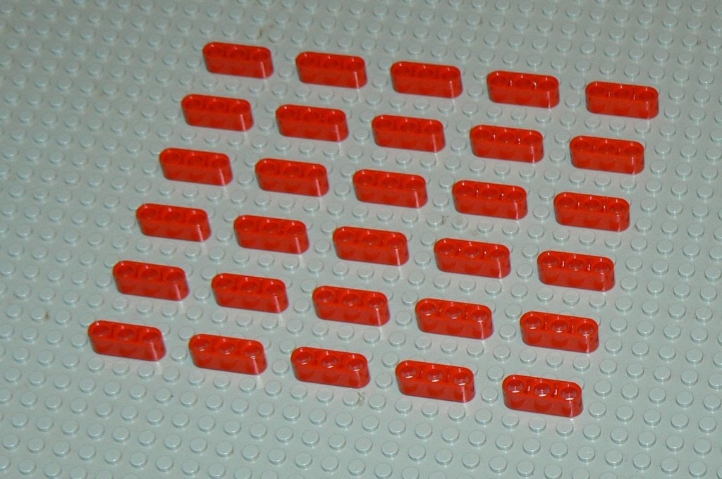 L1060 Technic 1x3 liftarm rood 30 st., Lego, Nieuw, Ophalen of Verzenden, Technic