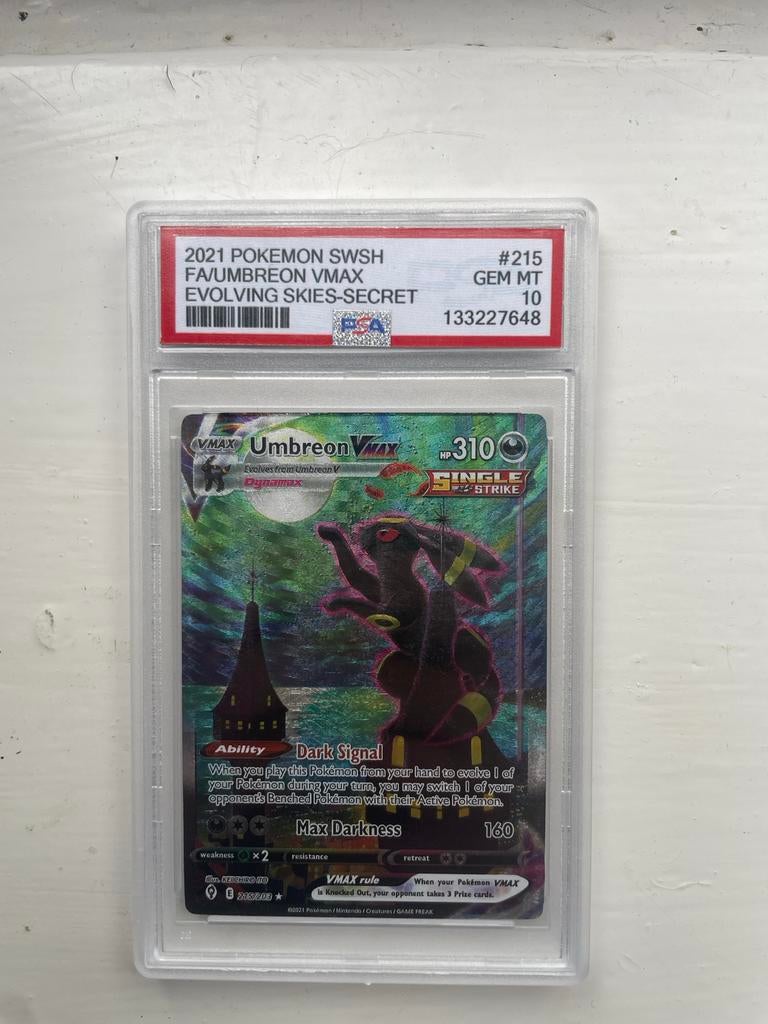 Umbreon VMAX PSA 10 - Evolving Skies Secret Rare, Ophalen of Verzenden, Nieuw, Losse kaart, Foil