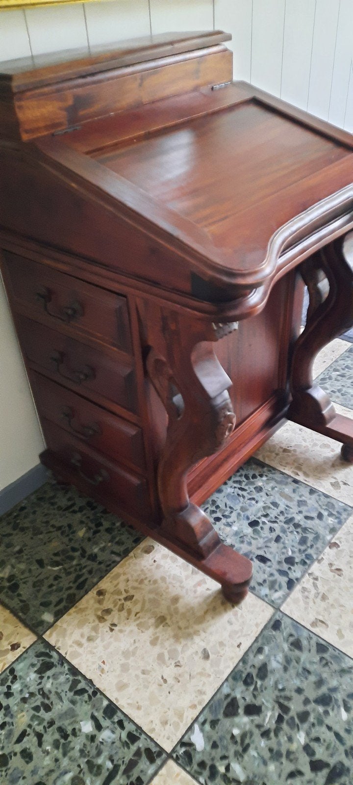 Antiek houten secretaire met lades en opbergvakken, Antiek en Kunst, Antiek | Kantoor en Zakelijk, Ophalen