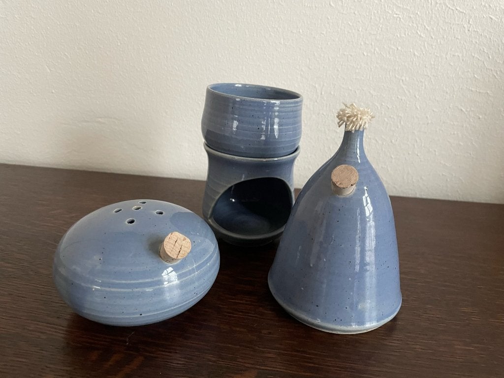 2 stuks olielamp + diffuser Joop Frohwein keramiek, Antiek en Kunst, Ophalen of Verzenden