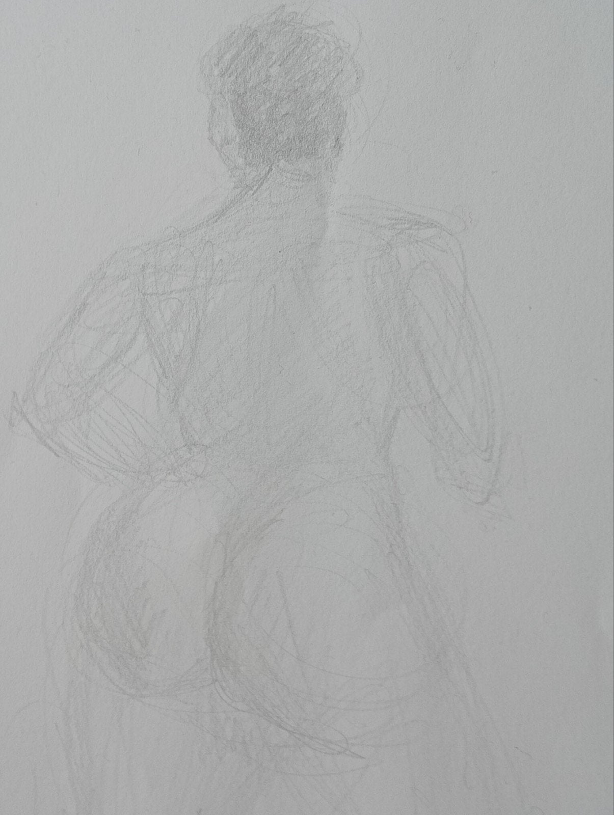 Staand naakt potlood tekening, Ophalen of Verzenden