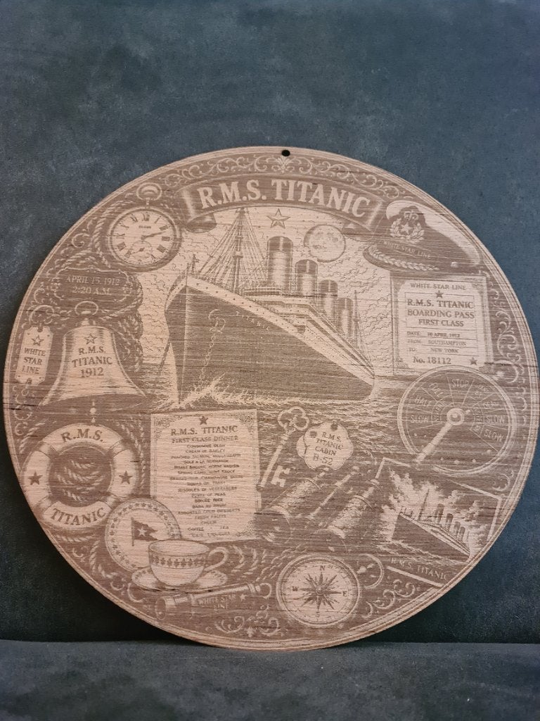 Titanic RMS 1912 – Unieke houten wanddecoratie – 30 cm, 30 cm, 30 cm, Hout, Vintage