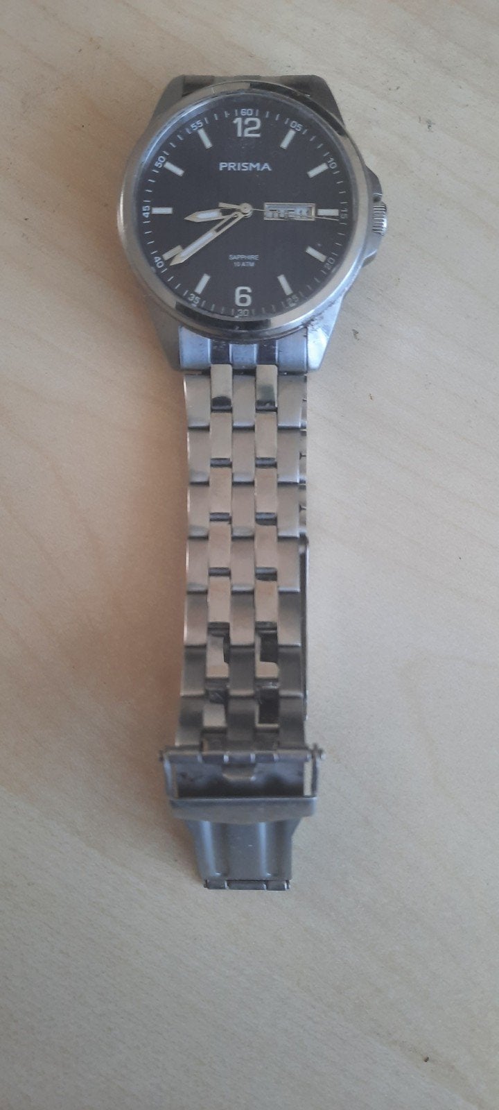 RVS Prisma Herenhorloge met rvs stalen band, Overige merken, Staal, Gebruikt, Staal