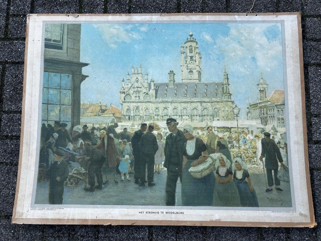Het stadhuis te Middelburg, Ophalen of Verzenden, Stad- en Dorpsgezichten