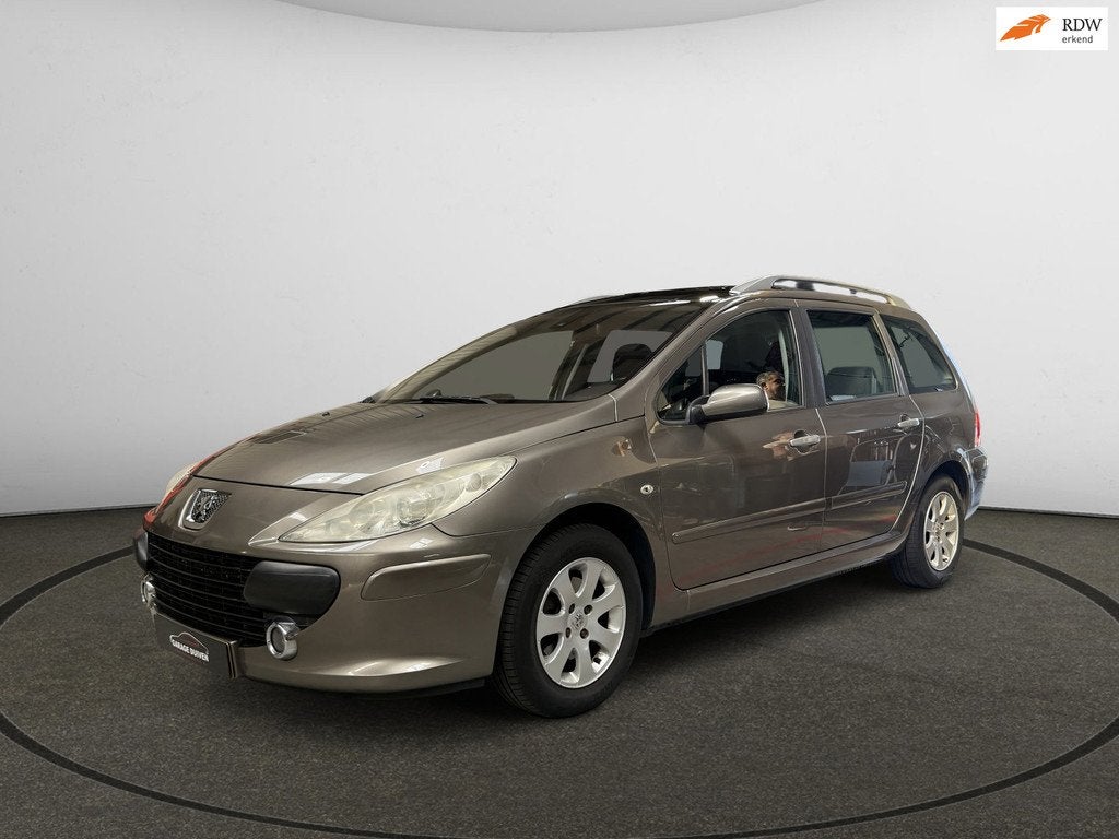 Peugeot 307 SW 1.6-16V, Auto's, Peugeot, Gebruikt, Zwart, 4 cilinders, 7 stoelen