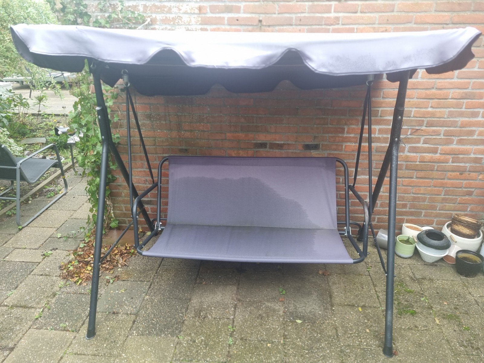 Schommelbank met zonnescherm, Ophalen, Gebruikt, Metaal, Schommelbank