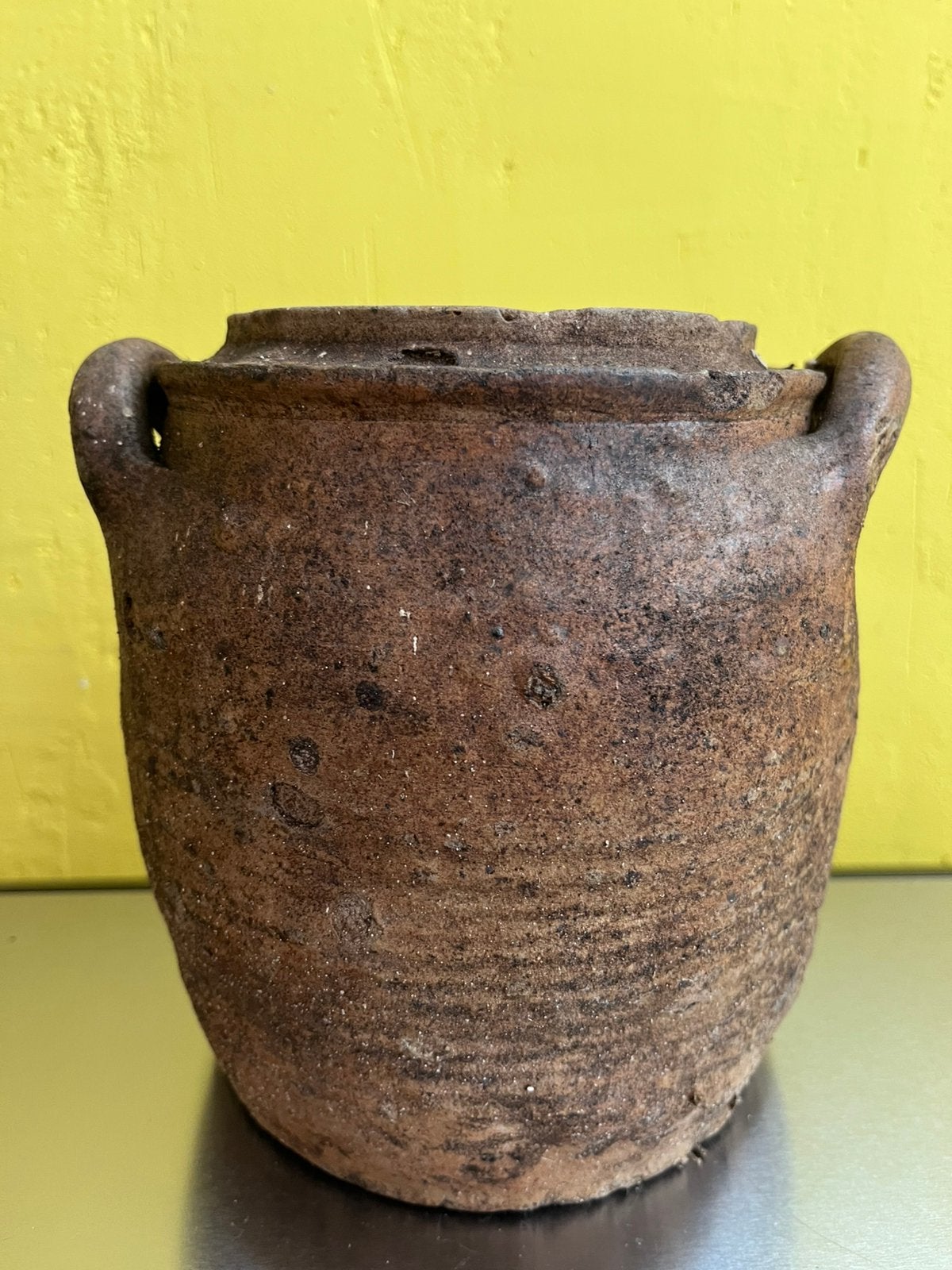 Mooie brocante aardewerk pot, Ophalen of Verzenden