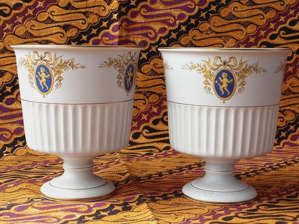 Mooi stel vintage potten van New Lydia Gouda plateel 12 cm., Ophalen of Verzenden