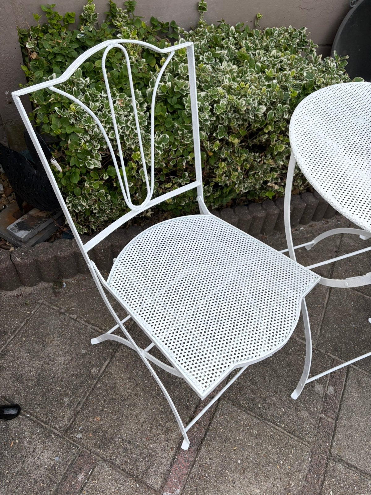 Brocante Bistro set van zwaar ijzer☀️🌸, Ophalen, Zo goed als nieuw, Overige materialen, 2 zitplaatsen