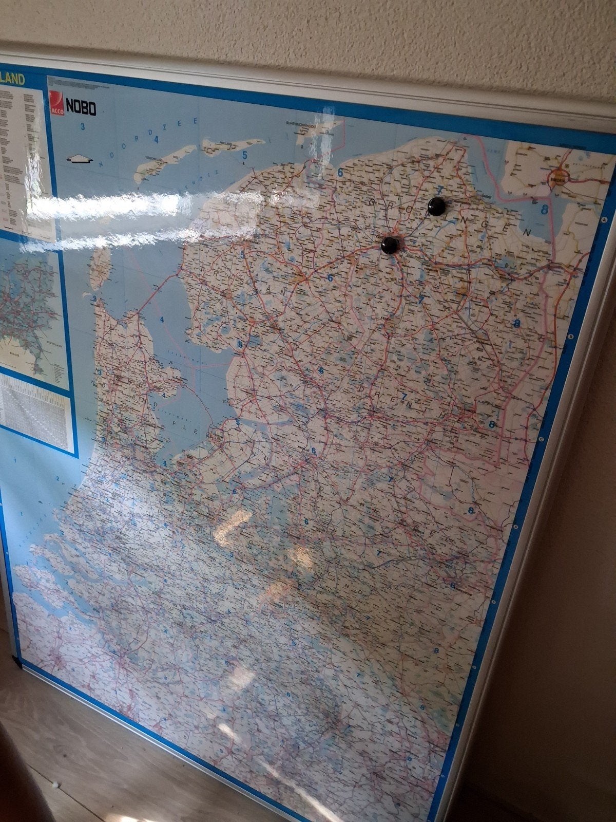 Kaart v Nederland magneetbord/wegenkaart, Ophalen of Verzenden, 160 cm of meer, Gevelraam of Ruit, 160 cm of meer