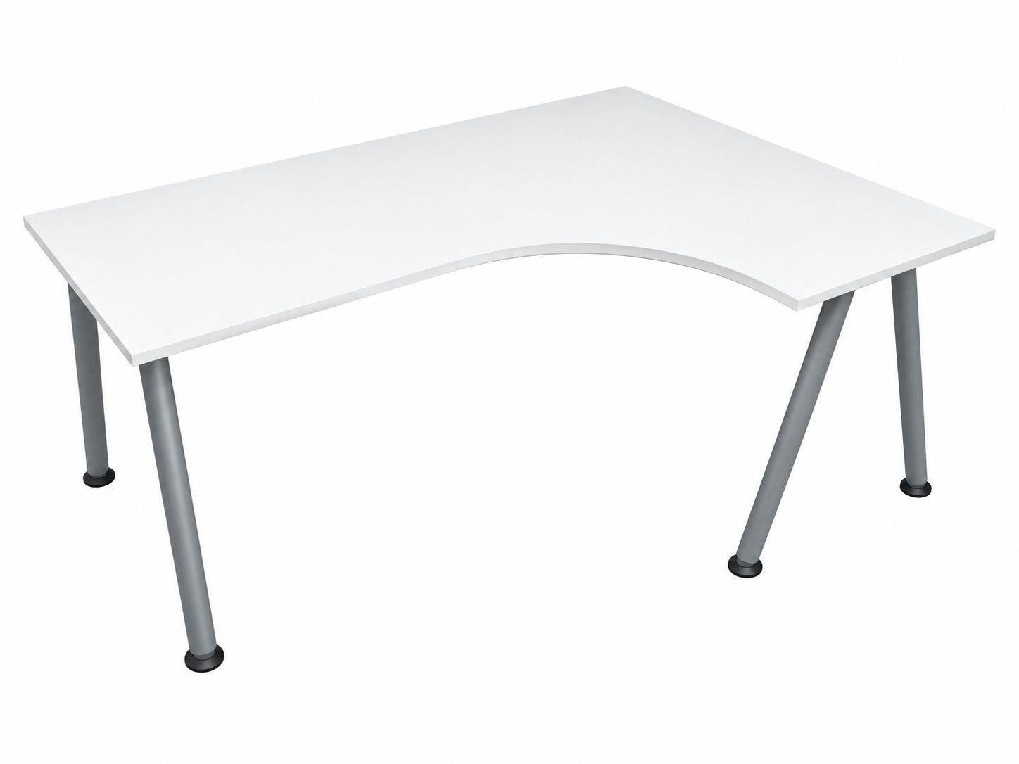 Wit Ikea Galant hoekbureau met metalen poten, Ophalen, Demontabel, Gebruikt, Spaanplaat of MDF