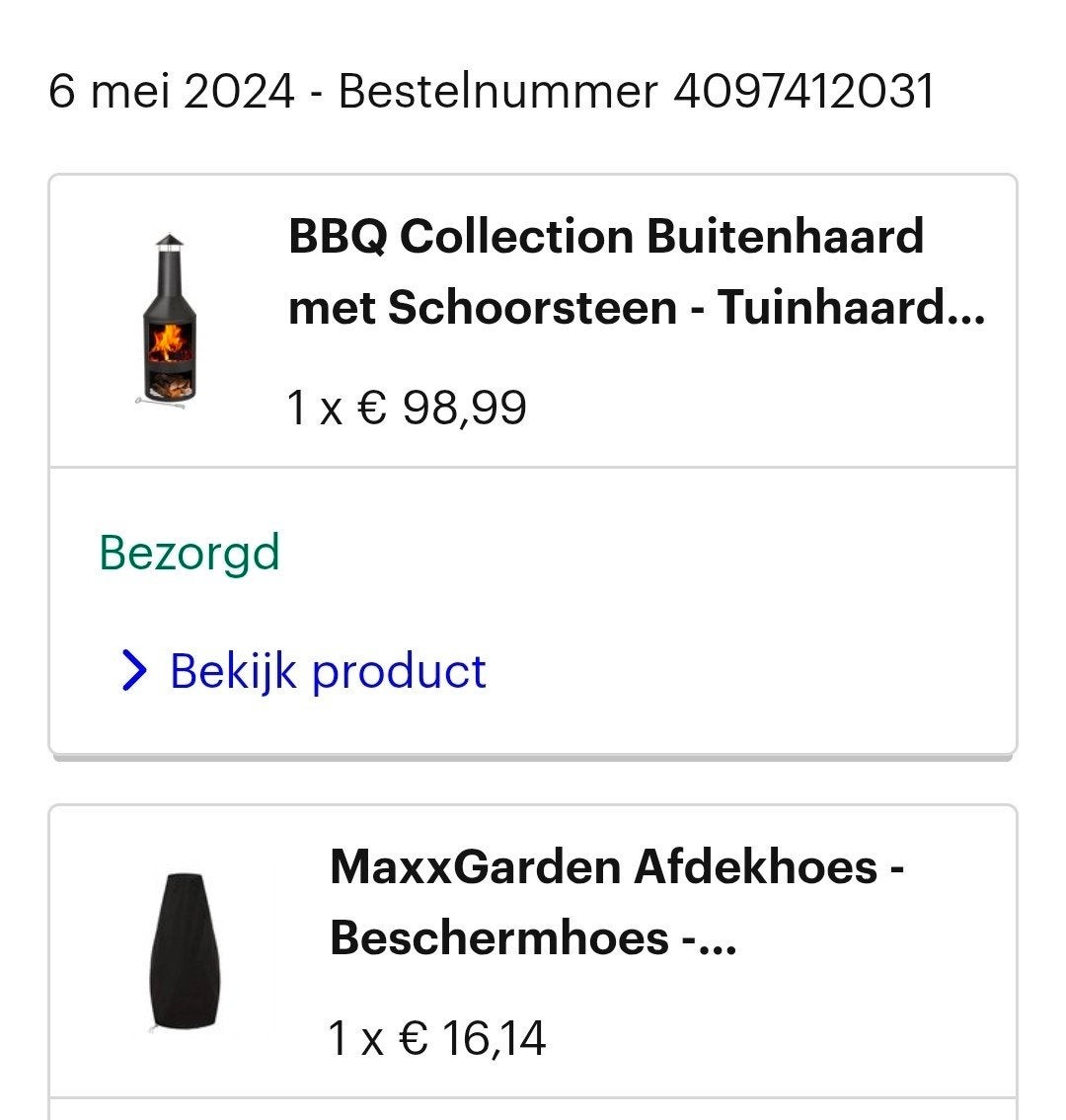 BBQ Collection Buitenhaard met Schoorsteen - Tuinhaard, Ophalen, Nieuw
