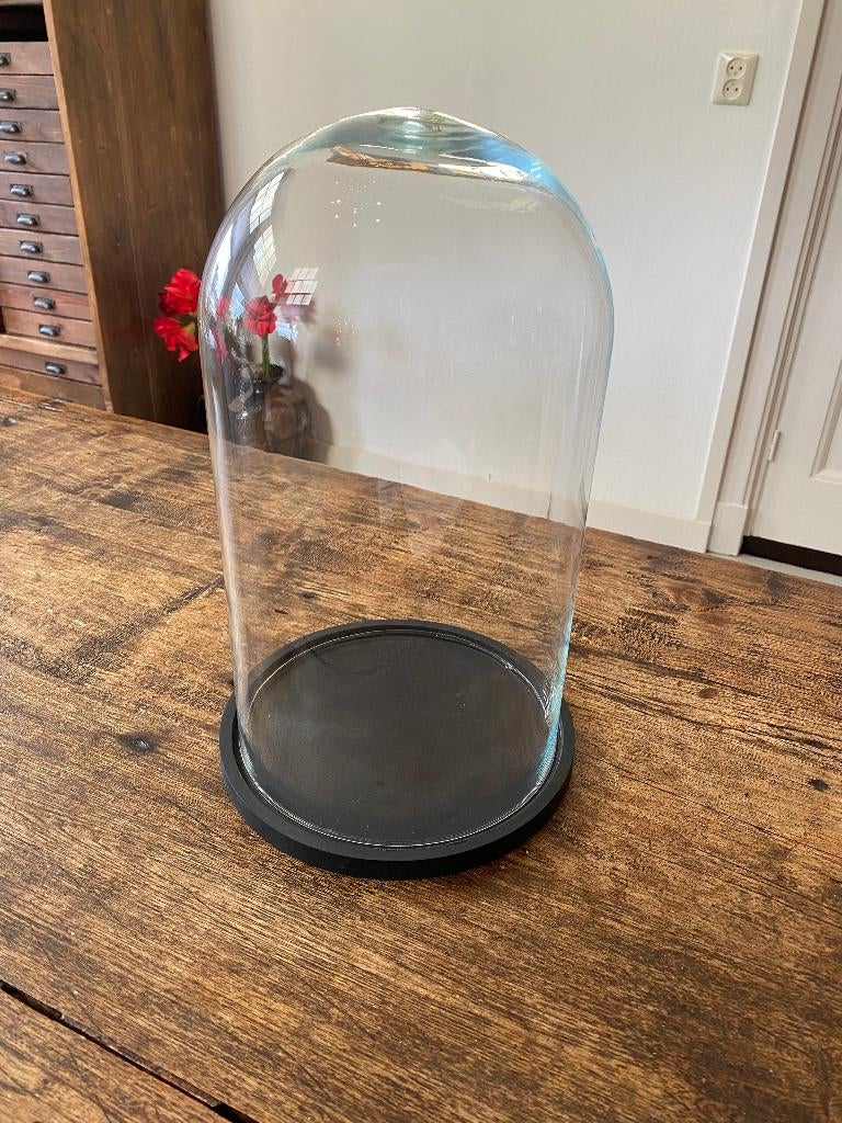 Brocante stolp met zwart houten onderbord, Ophalen