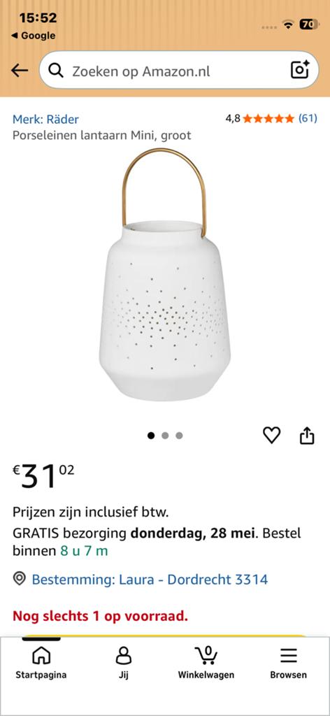 Rader lantaarn s en m, Ophalen of Verzenden, Zo goed als nieuw