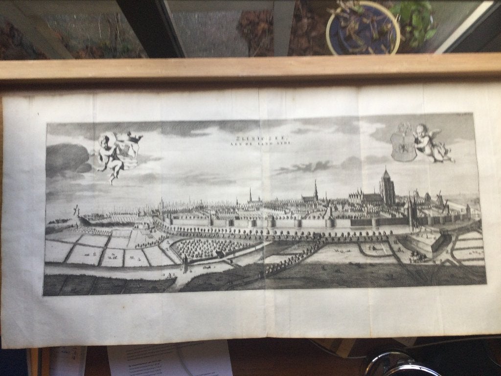 Zierikzee landzijde,  1696. Groot en zeldzaam, Antiek en Kunst, Stadsgezicht, Origineel, 1600 - 1699, 38 cm