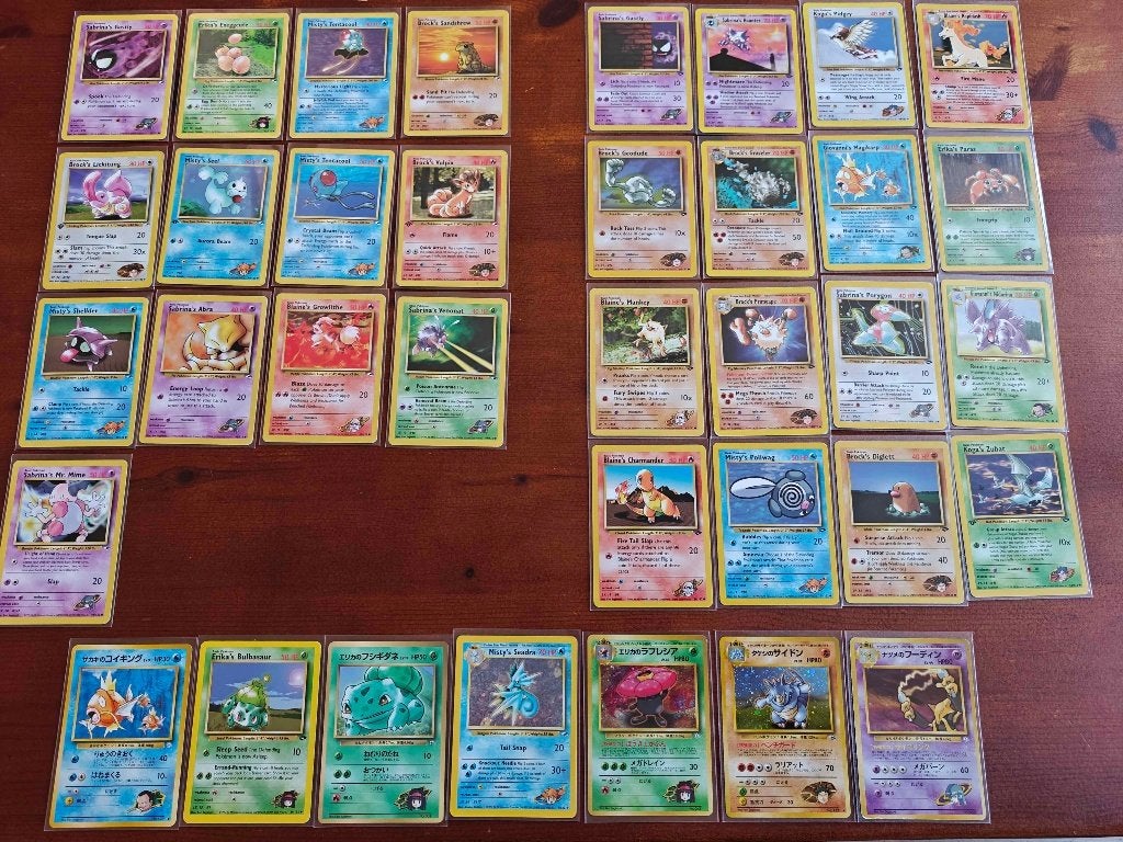 Pokémon Gym Heroes/Challenge set met holo's WOTC 36 kaarten, Ophalen, Zo goed als nieuw, Meerdere kaarten, Foil