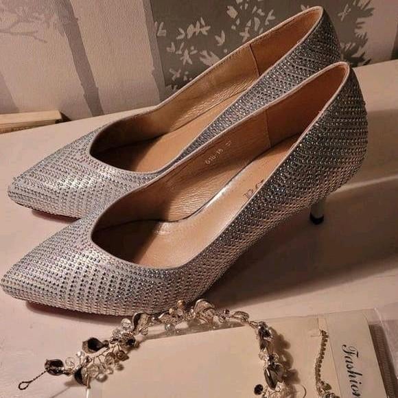 ZGAN Trouwschoenen GALA Chrome glitter steentjes mt 37 38, Pumps, Overige kleuren, Ophalen of Verzenden, Onbekend