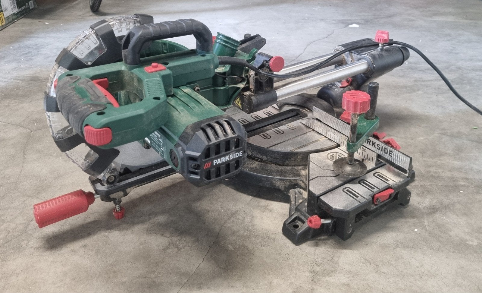 Parkside Afkortzaag - Zo goed als nieuw, Ophalen of Verzenden, Afkortzaag, 30 tot 70 mm, 1200 watt of meer