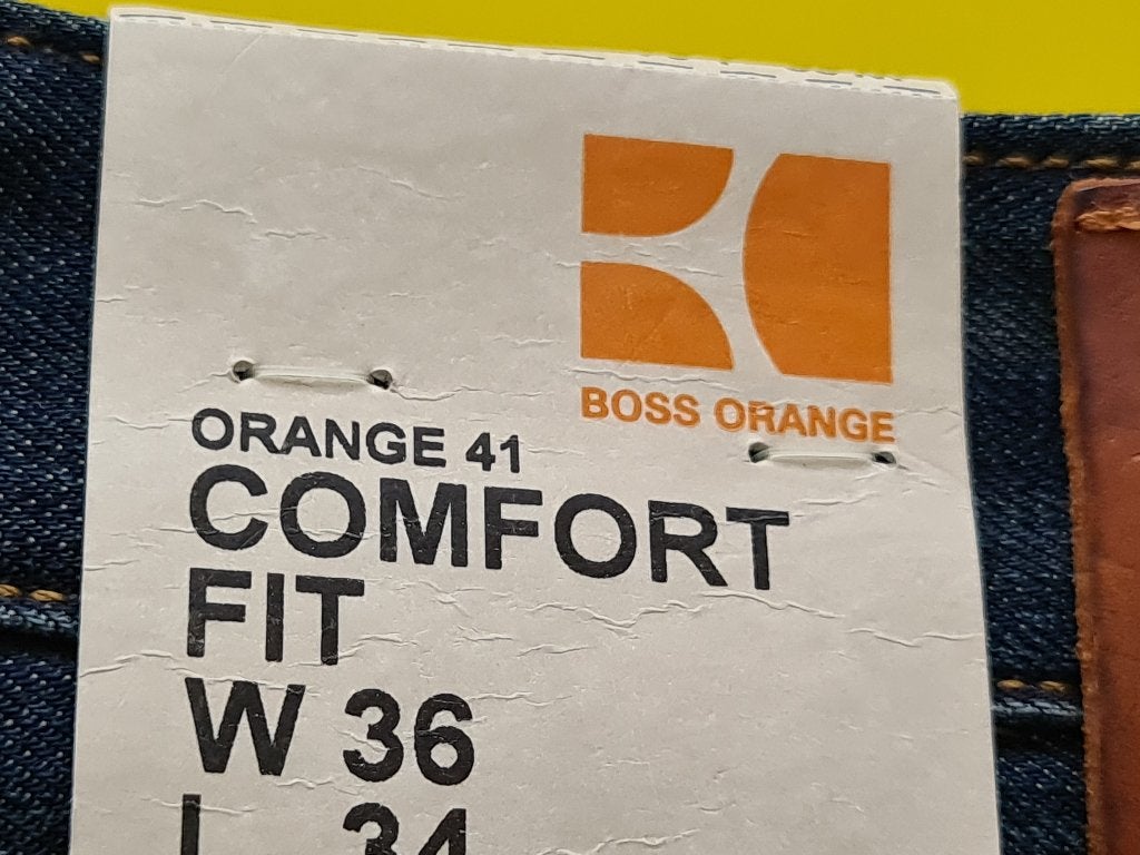 Nieuw Hugo Boos Oranje spijker broek met blauwe kleur 36/34, Boss Oranje, Oranje, Ophalen of Verzenden, Maat 56/58 (XL)