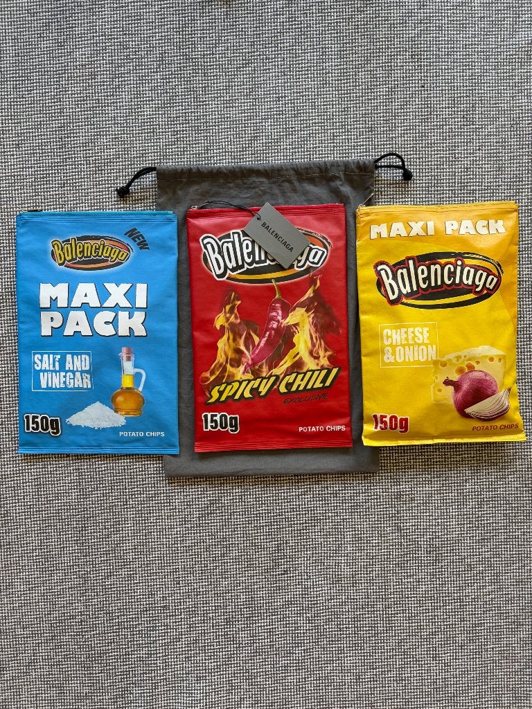Balenciaga bags: 3 x chips bag / Full set, Ophalen, Zo goed als nieuw, Blauw, Handtas