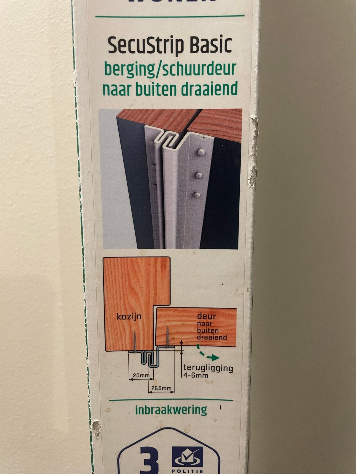 SecuStrip Basic inbraakbeveiliging voor buitendraaiende deur, Ophalen of Verzenden, Nieuw, IJzer, Overige typen