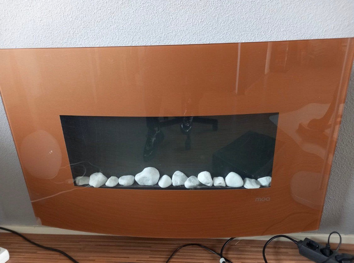 Bijzonder mooie haard cortenstaal look, Ophalen, Zo goed als nieuw, Hangende haard, Elektrische haard