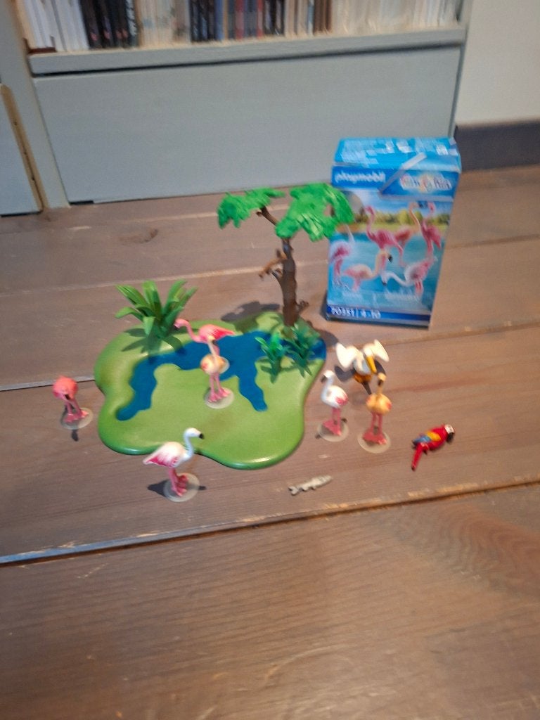 Playmobil setje flamingo's 70351 met water, Wild life, Complete set, Overige typen, Ophalen of Verzenden