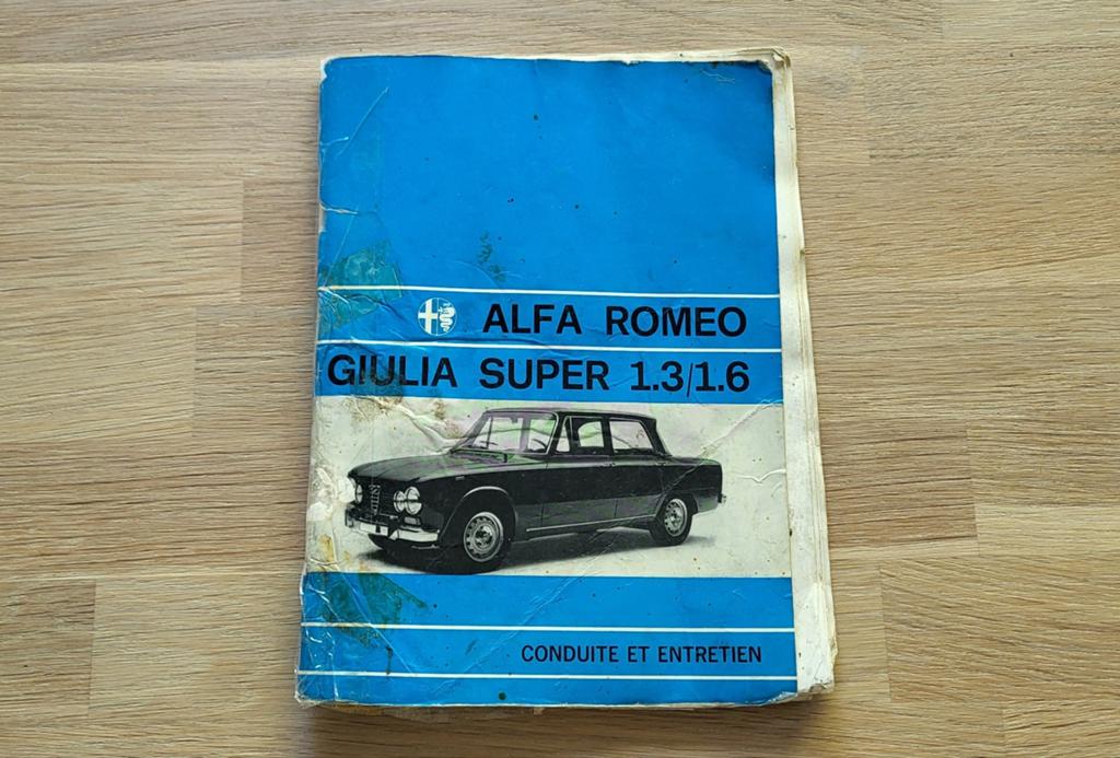 Instructieboekje Alfa Romeo Giulia Super 1972, Ophalen of Verzenden