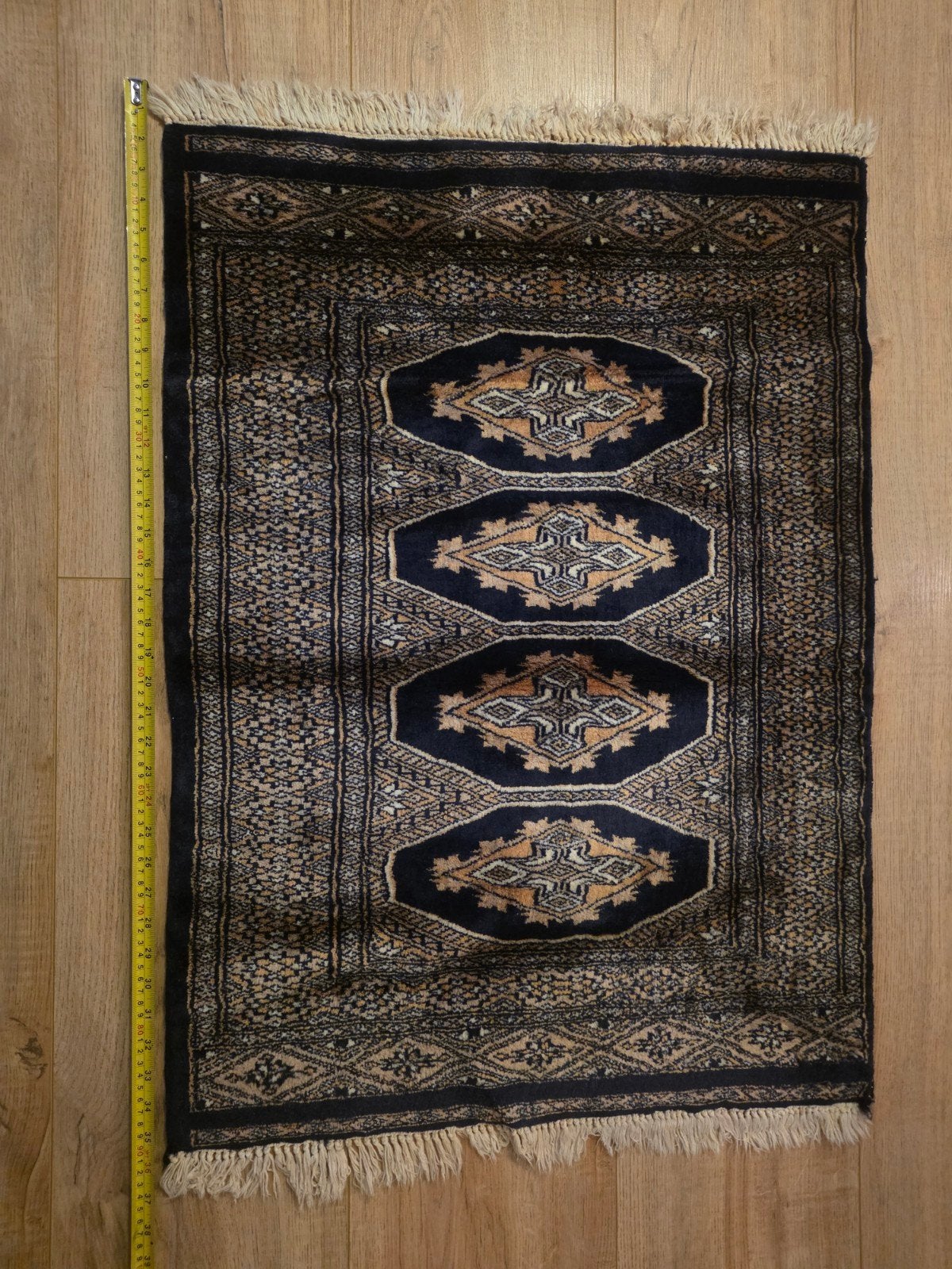 Handgeknoopt Bokhara kleed (95x65 cm) - Topstaat, Ophalen of Verzenden, Zo goed als nieuw, Beige, Rechthoekig