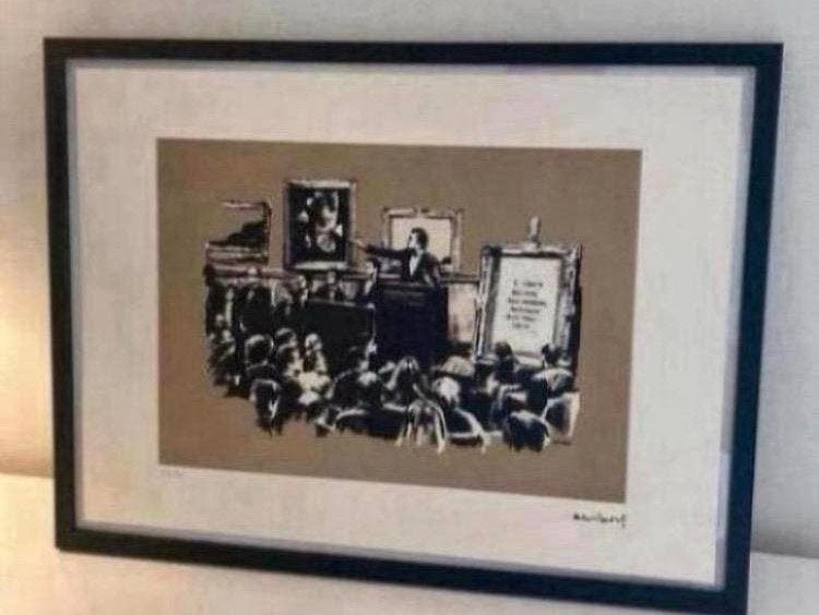 BANKSY : lithografie met certifcaat, Ophalen of Verzenden