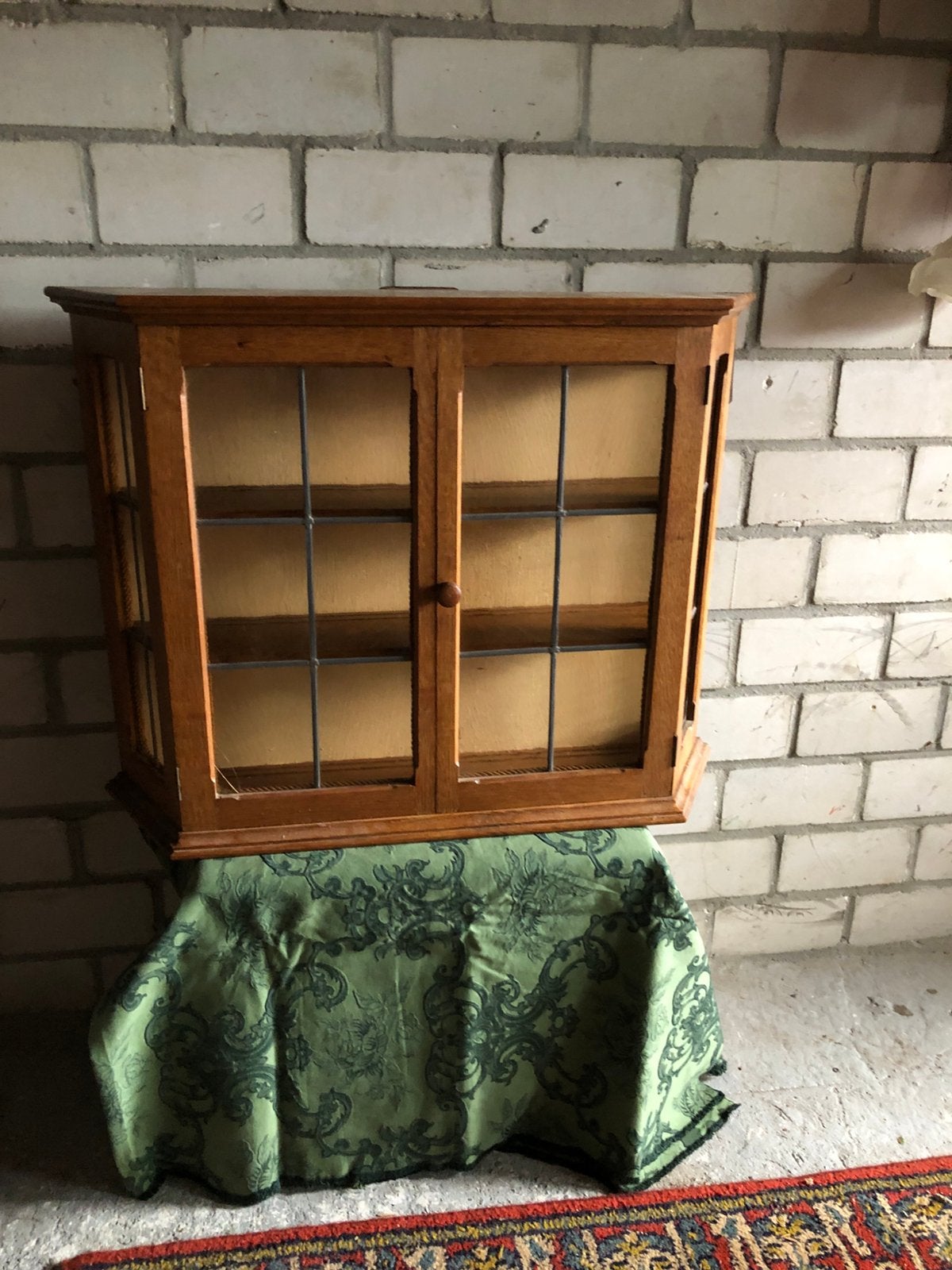 Vitrinekastje, Huis en Inrichting, Ophalen, Gebruikt, Eikenhout, 50 tot 100 cm
