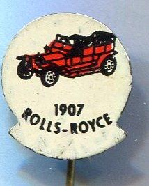 1907 ROLLS-ROYCE rood op blik oldtimer auto speldje( C_219 ), Verzenden, Zo goed als nieuw, Transport, Speldje of Pin