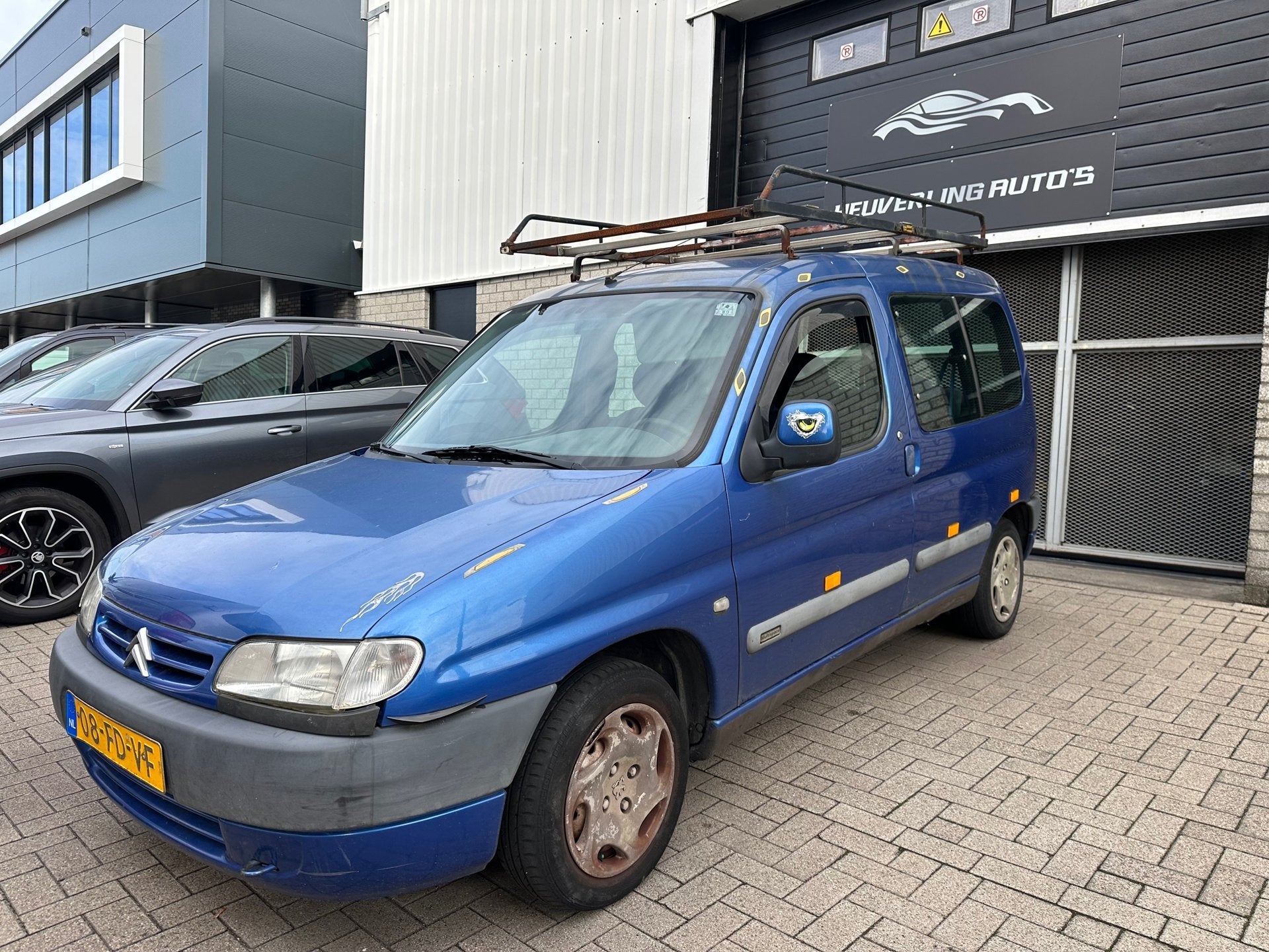 Citroen Berlingo 1.4i Multispace | DUBBEL CABINE | ZO MEENEM, Auto's, Stof, Zwart, 4 cilinders, Blauw