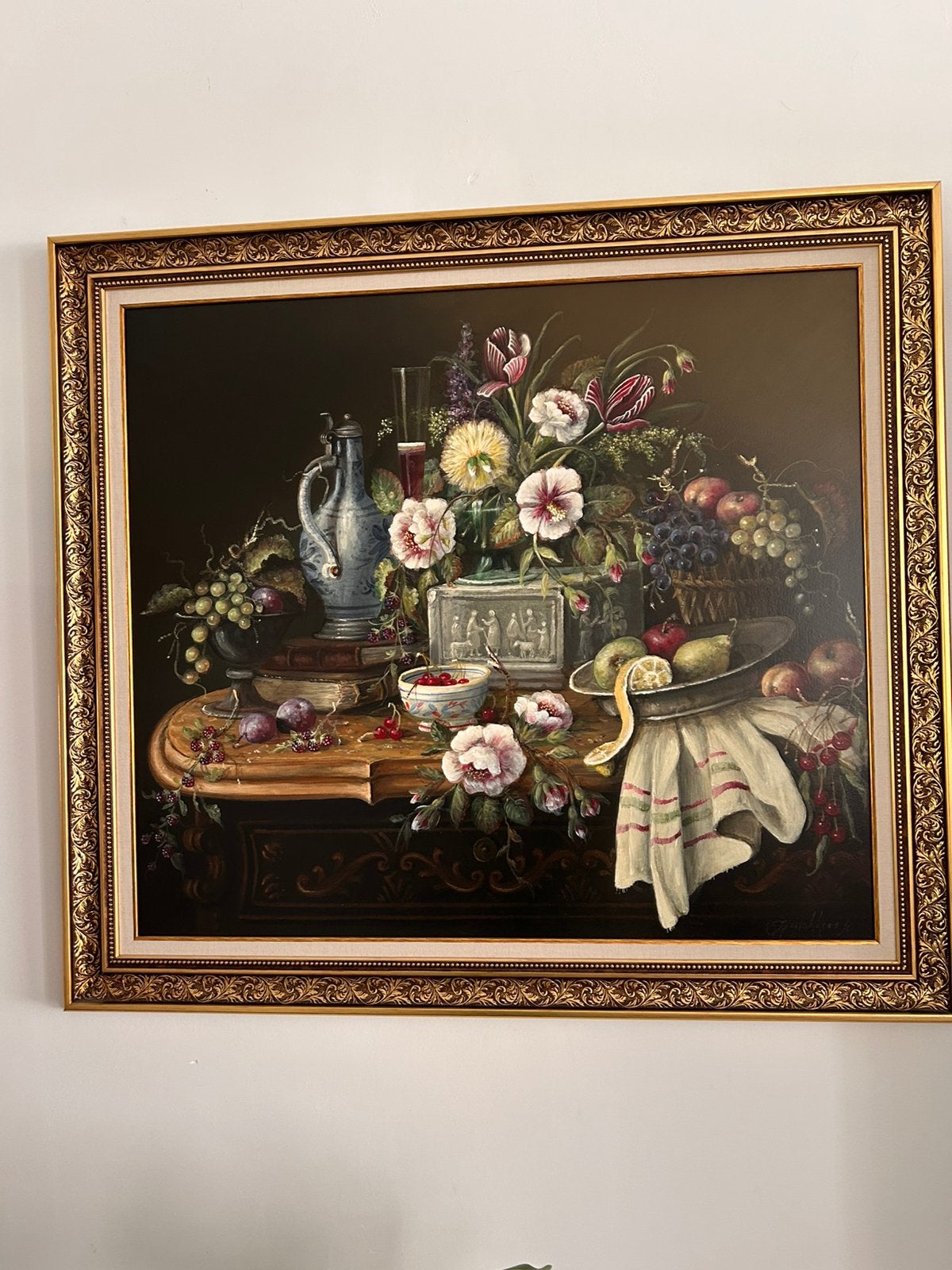 Groot Pronkstilleven van Thomas Heesakkers, Antiek en Kunst, Ophalen, Paneel, Stilleven, Gesigneerd