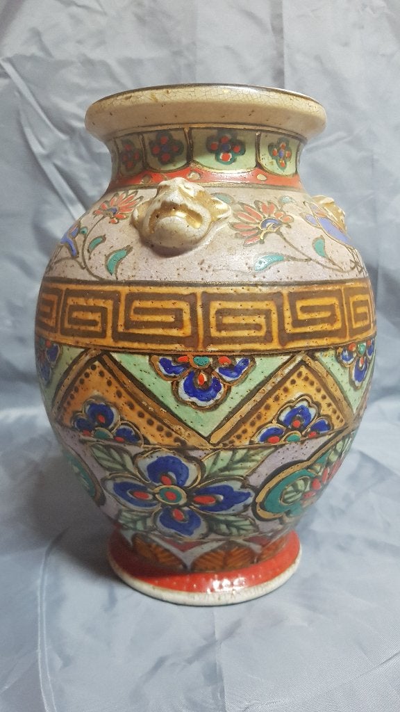 Veelkleurige zeer decoratieve Oosterse vaas van keramiek, Meerkleurig, 25 cm, Onbekend, Ophalen of Verzenden