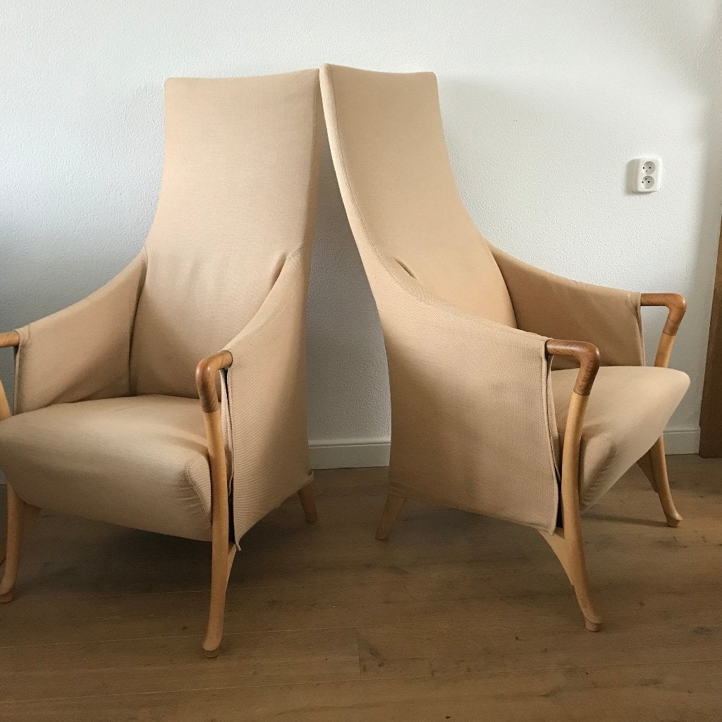 2 Giorgetti Progetti 64240 Highback chair design fauteuil, Huis en Inrichting, Fauteuils, Gebruikt, 75 tot 100 cm, Ophalen of Verzenden