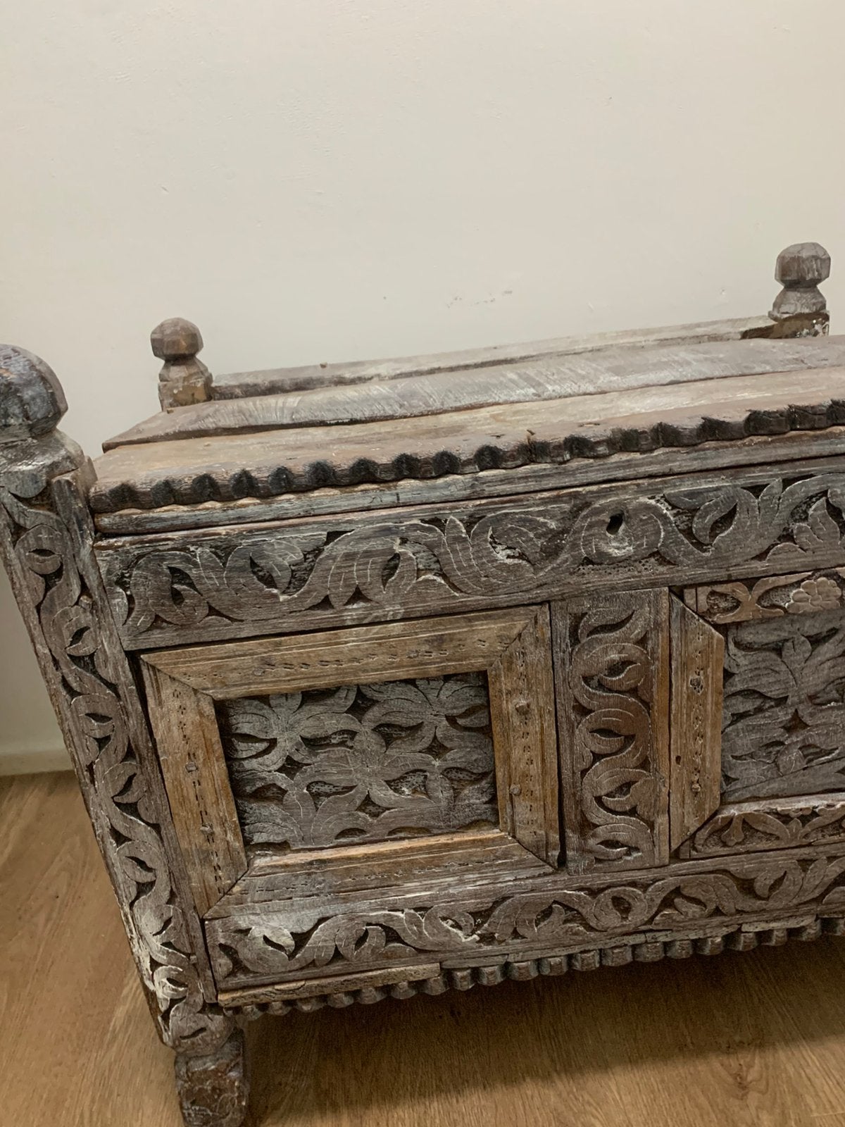Vintage houten klep kist, Huis en Inrichting, Woonaccessoires | Kisten, Ophalen, Zo goed als nieuw, 50 tot 100 cm, Minder dan 50 cm