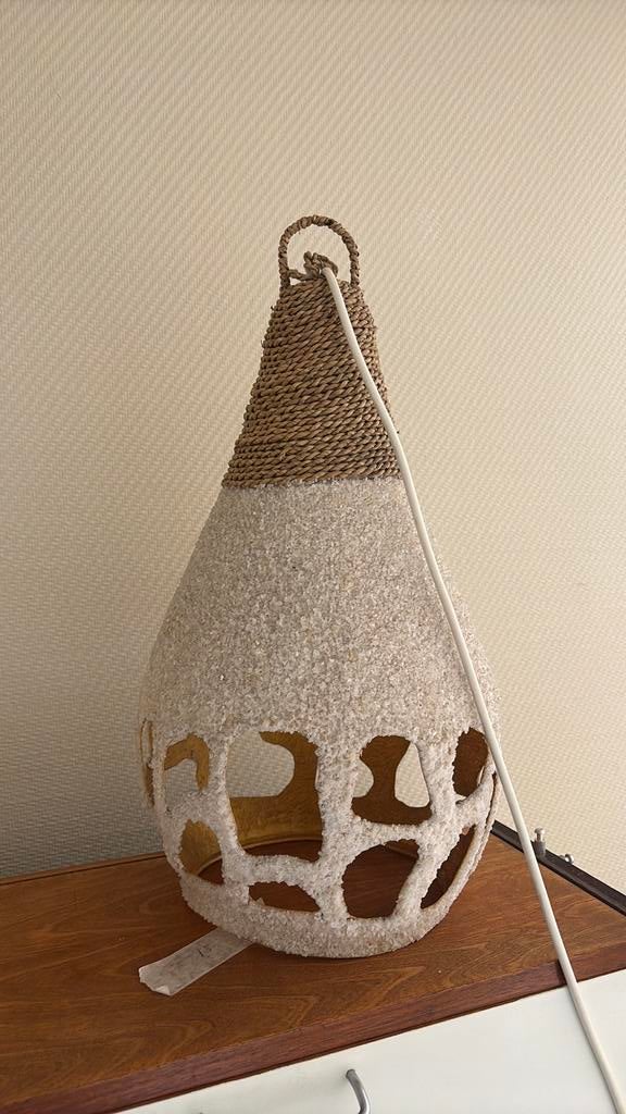 Hangemaakte Balinese lamp met zout uit Bali plafondlamp, Ophalen, Zo goed als nieuw