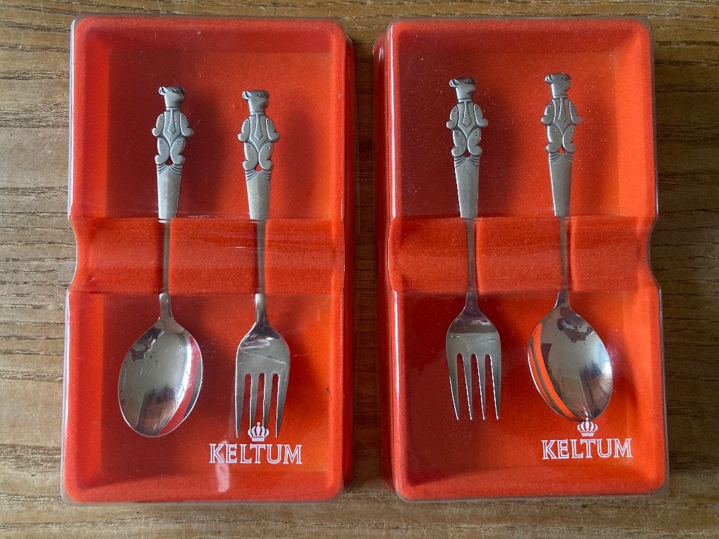 Vintage Keltum verzilverd kinderbestek beertje - nieuw, Ophalen of Verzenden