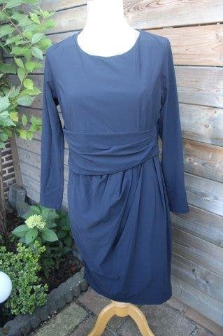 Jurk donkerblauw Purdey mt 40 travelstof Vaste prijs OPRUIMI, Maat 38/40 (M), Blauw, Ophalen of Verzenden, Zo goed als nieuw