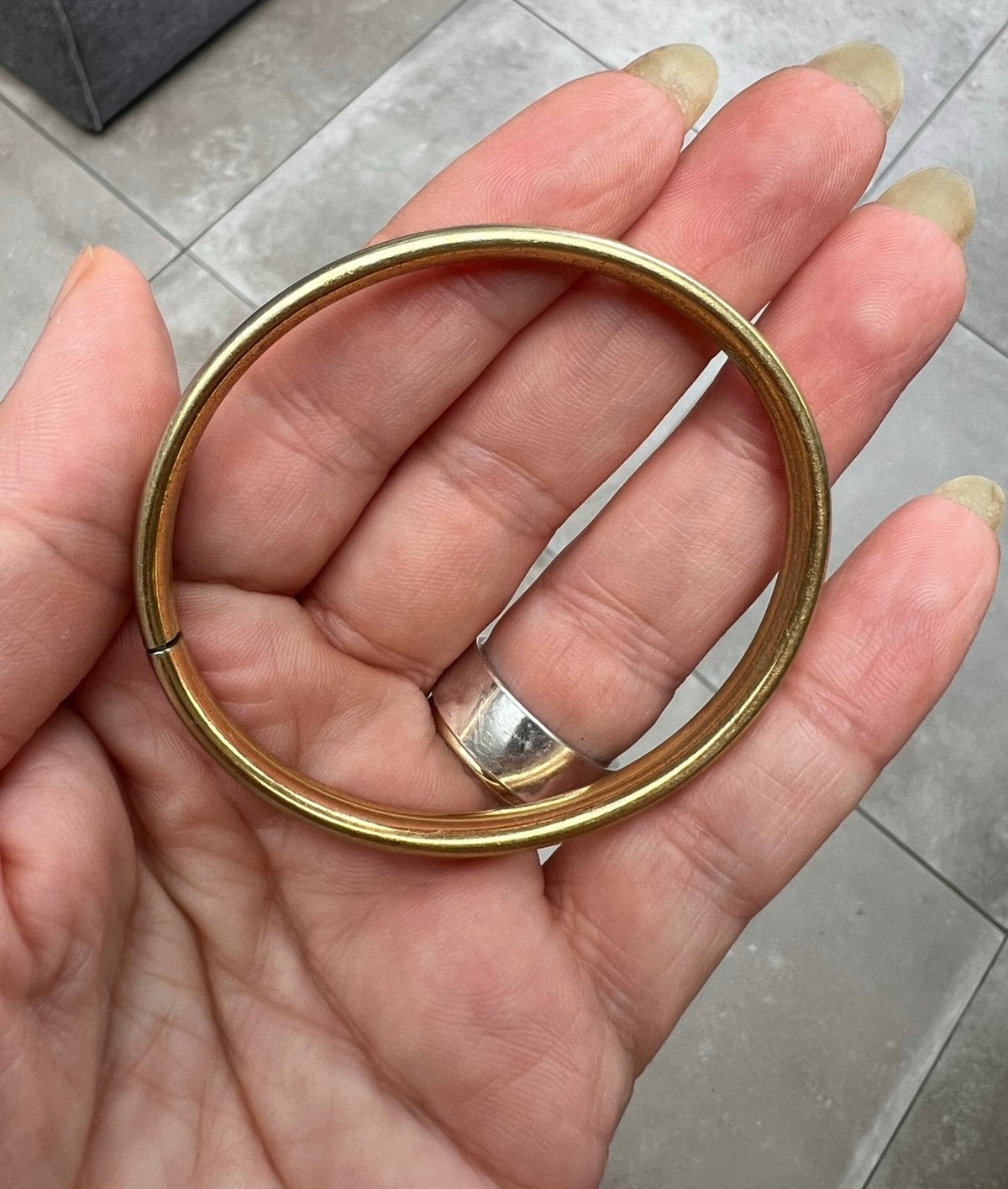 VINTAGE GOLD PLATED VERGULDE SLAVENARMBAND SLAVEN ARMBAND, Ophalen of Verzenden, Gebruikt, Goud, Overige materialen