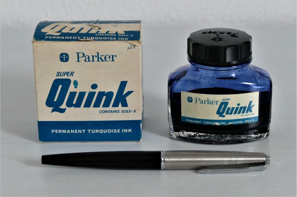 Vintage Parker vulpen + Parker Super Quink inkt, Ophalen of Verzenden, Gebruikt