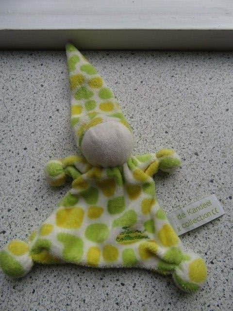 Spookje spookpopje knuffelpopje De Kandeel groen geel, Ophalen of Verzenden, Zo goed als nieuw, Overige typen, Met label
