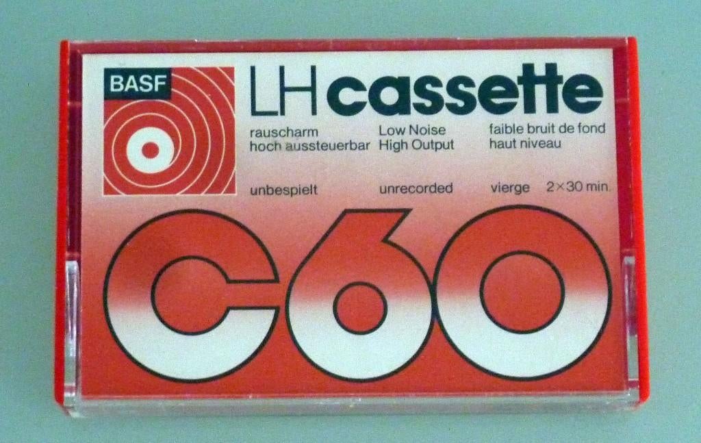 Basf LH Low Noise cassettebandjes cassette 60 minuten C60, Verzenden, Gebruikt, Pop, 1 bandje