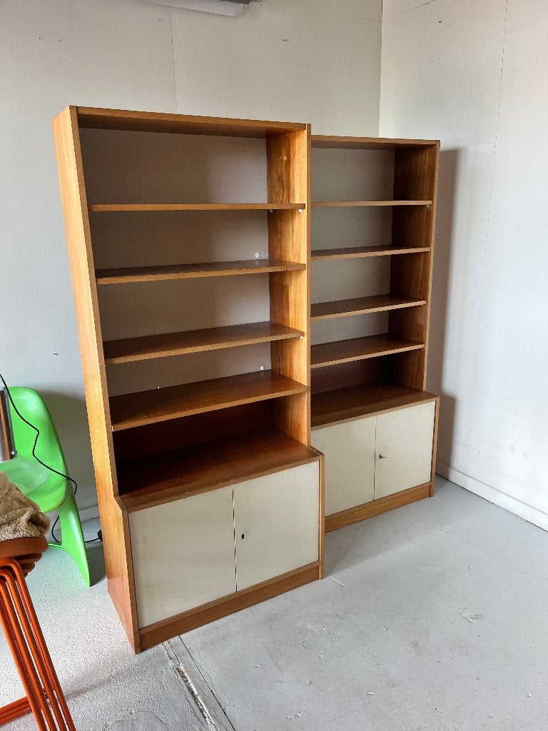 Boekenkast (teak, fineer, vintage), Ophalen, Teakhout, 50 tot 100 cm, Zo goed als nieuw