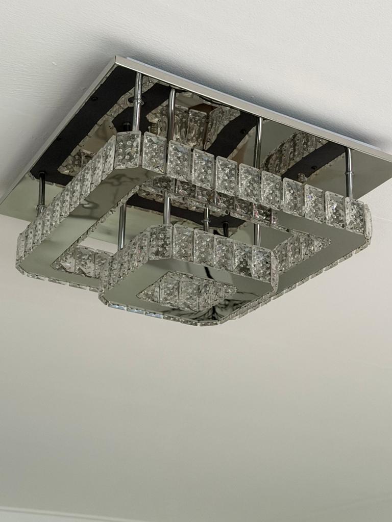 crystal plafondlamp, Huis en Inrichting, Lampen | Plafondlampen, Ophalen, Zo goed als nieuw