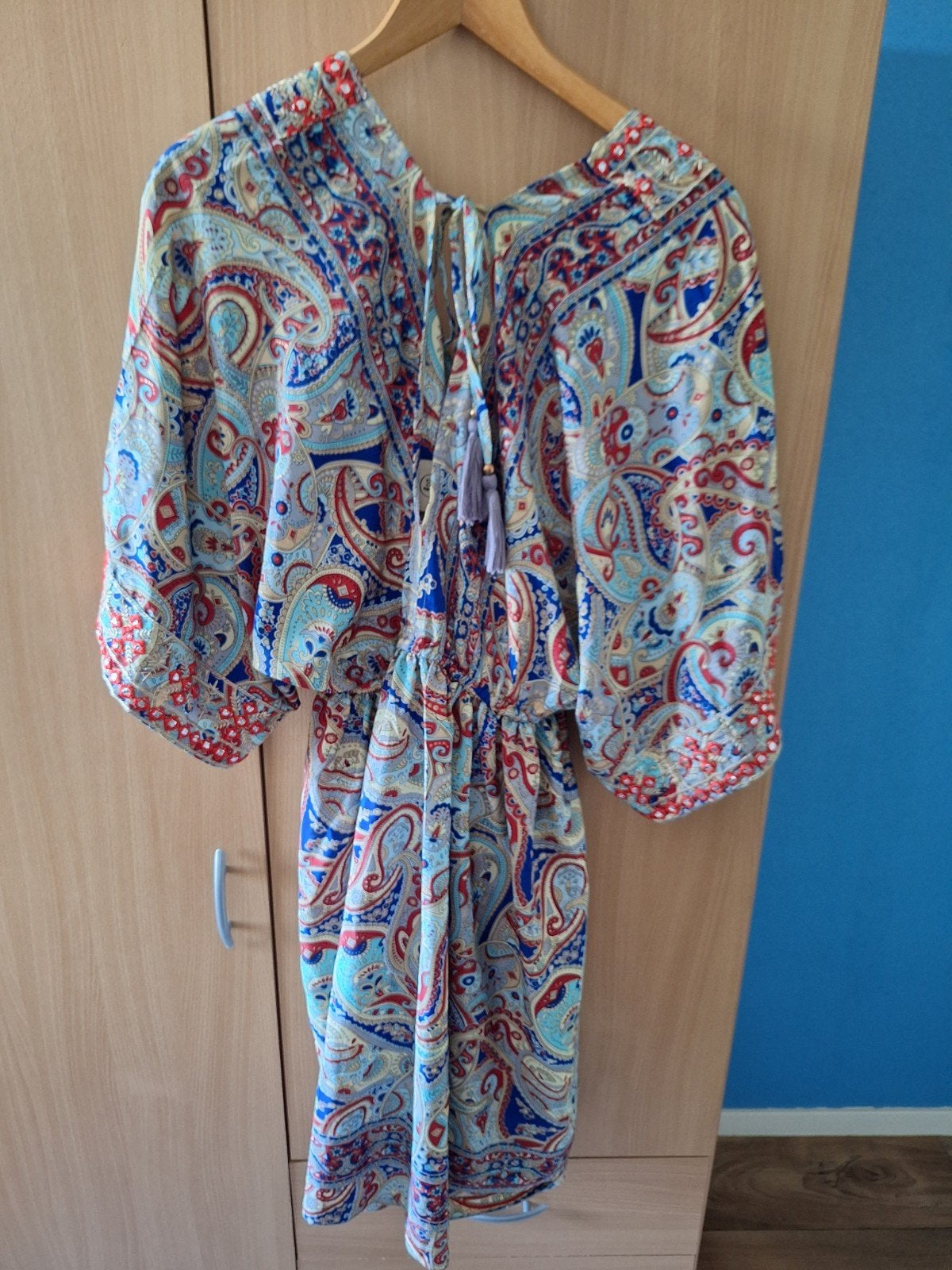 Zomerse Kaftan Jurk met Paisley Print, Kleding | Dames, Jurken, Maat 38/40 (M), Meerkleurig, Ophalen of Verzenden, Boven de knie