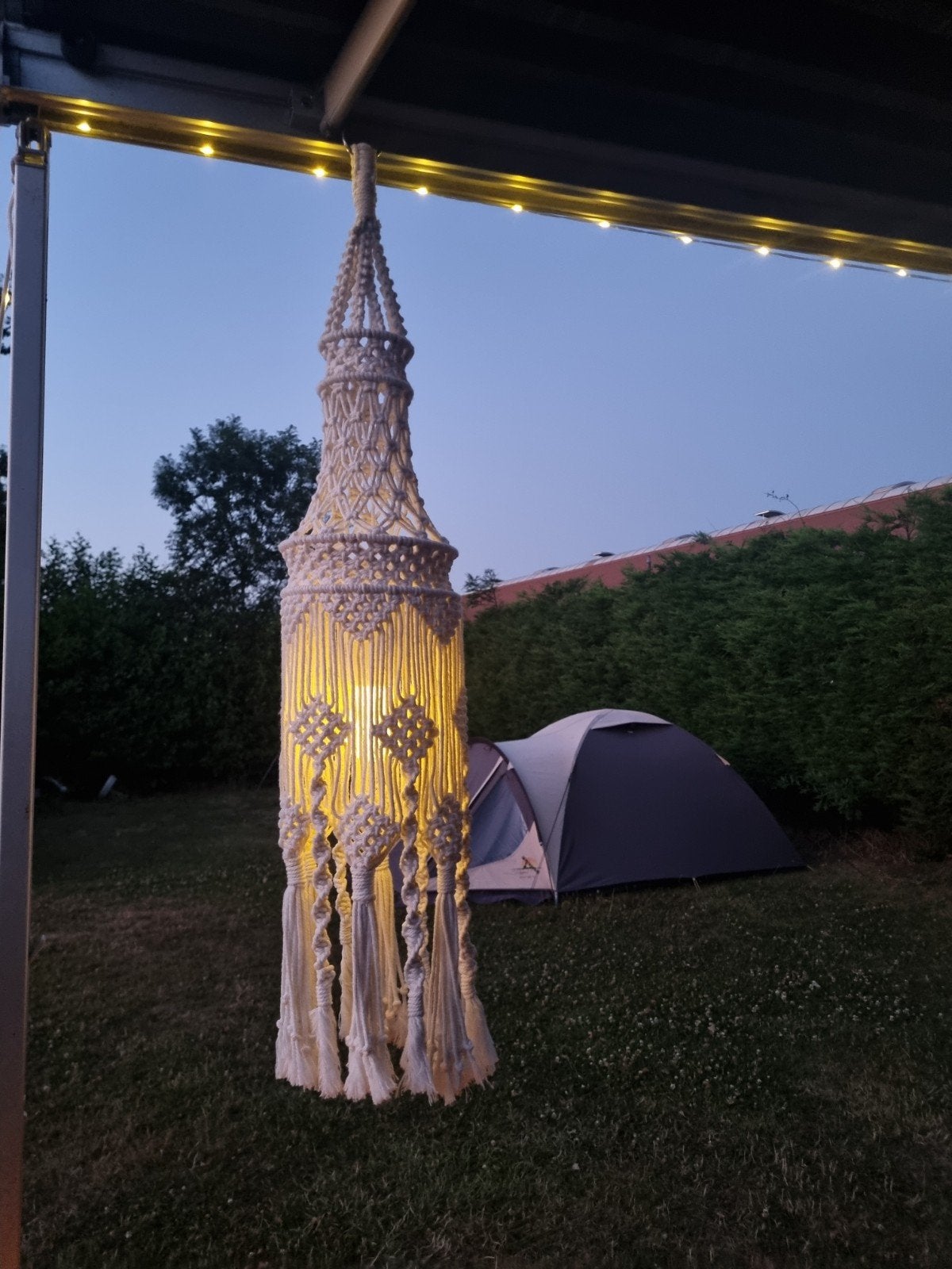 Handgemaakte Macramé Hanglamp - Ibiza Stijl, Ophalen of Verzenden, Nieuw
