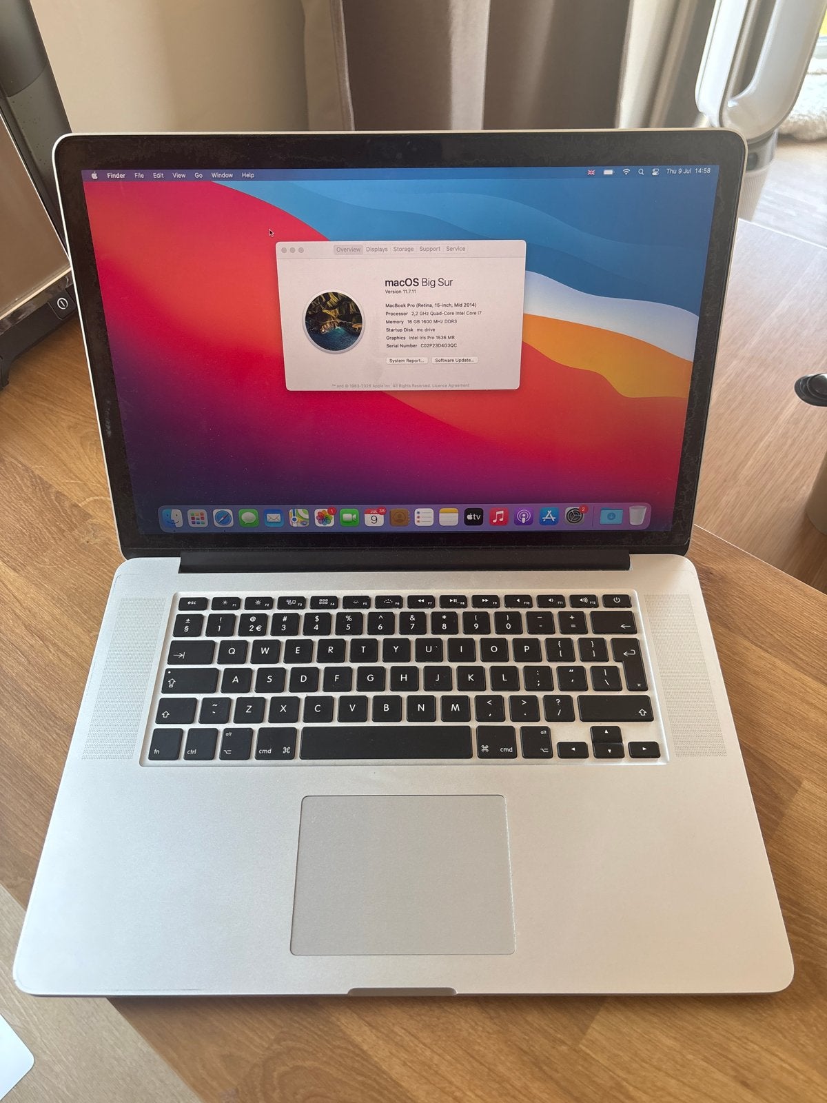 MacBook Pro (Retina, 15-inch, Mid 2014) i7 16GB DDR3, Computers en Software, Apple Macbooks, Gebruikt, MacBook Pro, 15 inch, 2 tot 3 Ghz