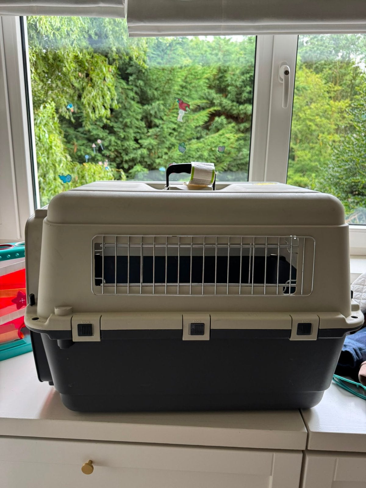 Dog travel crate/ like new, Ophalen, Zo goed als nieuw